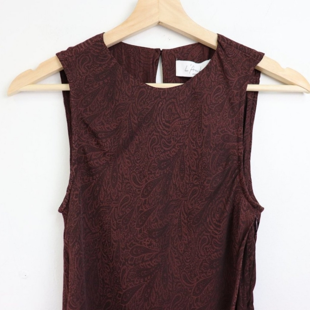 L'Academie The Grazielle Mini Dress Size XXS  Maroon Burgundy Brown - Picture 5 of 7